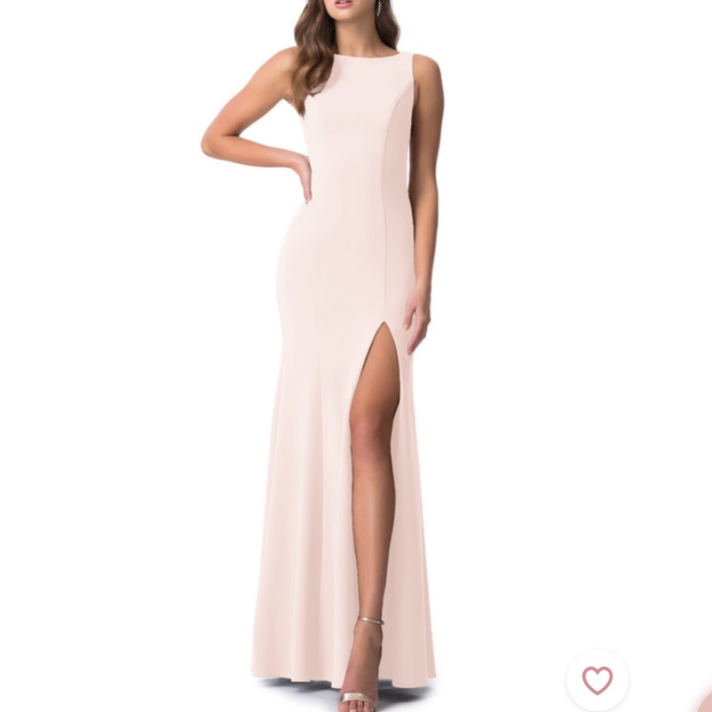 Azazie rouge bridesmaids dress in blushing pink, size 0